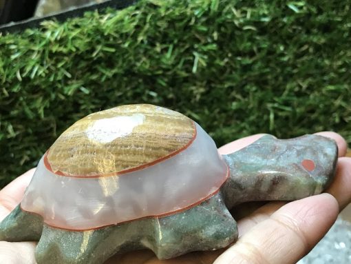 Aragonite-Jasper- Onxy Turtle handcrafted - Image 3