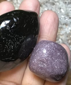 Black Tourmaline - Lepidolite - Worry & Stress Healing Crystal set