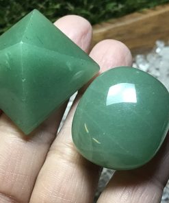 Green Aventurine Pyramid & Tumbled Stone Set
