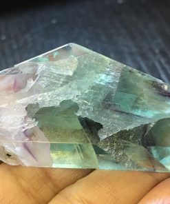 Alternative view of Rainbow Fluorite freeform polished slab