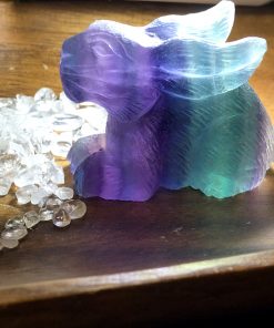 Rainbow Fluorite Rabbit Figurine