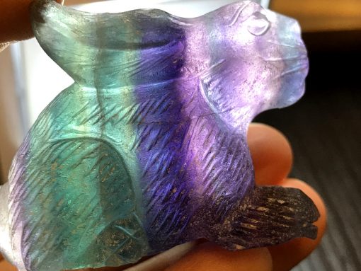 Rainbow Fluorite Rabbit Figurine - Image 3