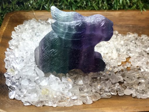 Rainbow Fluorite Rabbit Figurine - Image 5