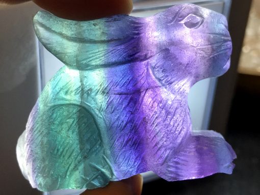 Rainbow Fluorite Rabbit Figurine - Image 7