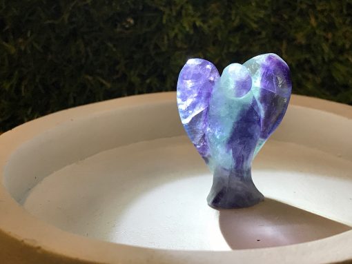 Rainbow Fluorite Crystal Angel 40mm-01