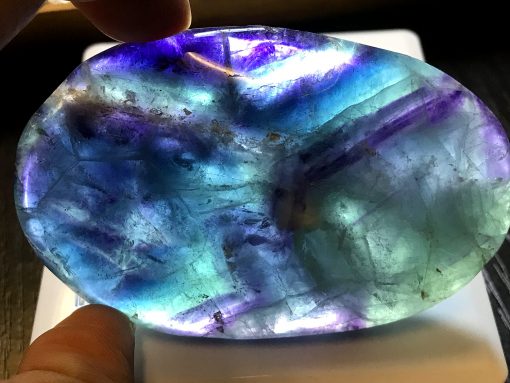 rainbow fluorite palm stone