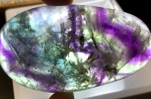 Rainbow Fluorite Palm Stone no.898