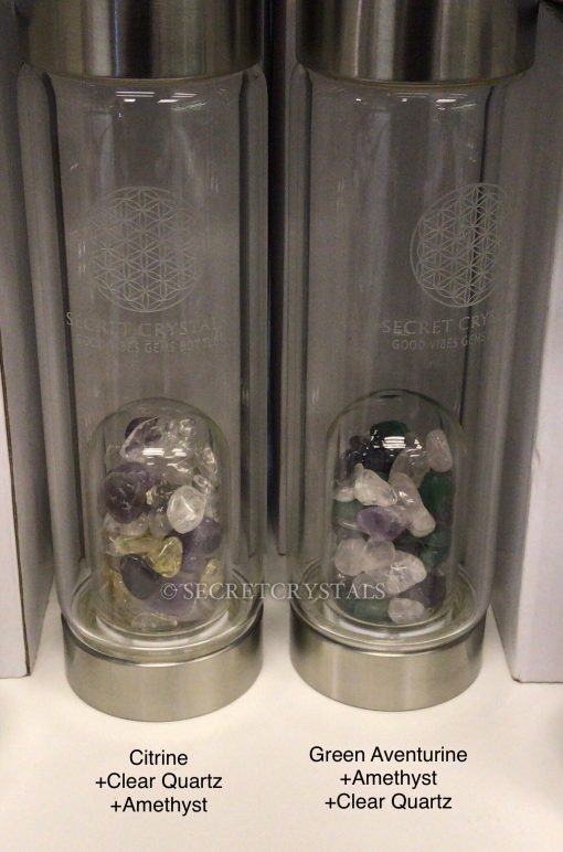 Crystal Gems Glass Water Bottle 550ml