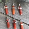 carnelian double point pendant