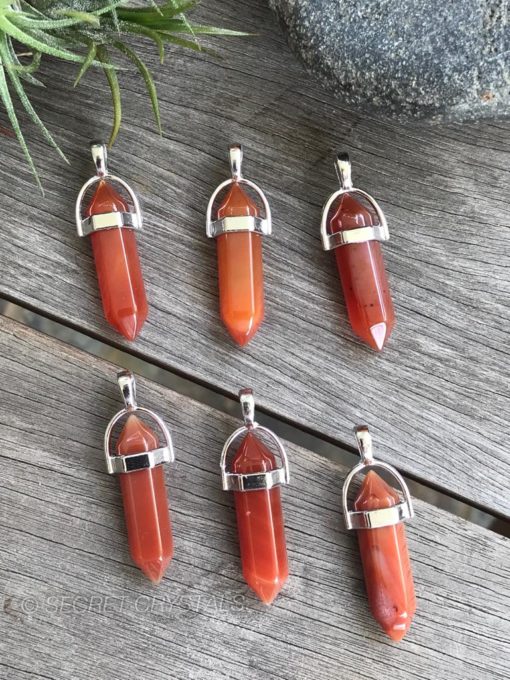 carnelian double point pendant